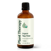 Plant Therapy huile essentielle arbre à thé dans une bouteille, pure et certifiée bio.