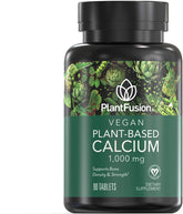PlantFusion Calcium: bouteille montrant Aquamin, source végétale mieux absorbable pour le calcium.