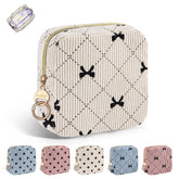 Playexen sac sanitaire velours côtelé beige: rangement discret pour protections féminines.