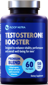 PLOOF Nutra Testosterone Boost : bouteille montrant le complément pour énergie et vitalité