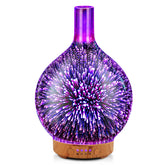 Porseme diffuseur 3D en verre rose doré avec ambiance apaisante et effet lumineux