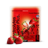 PowderVitamin Électrolytes Keto fraise en poudre, hydratation sans sucre après l'effort.