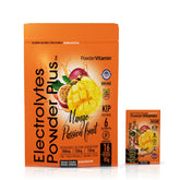 PowderVitamin Electrolytes mangue et fruit de la passion, sachets pratiques pour l'hydratation lors de l'entraînement.