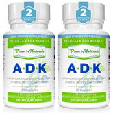 Power By Naturals ADK — bouteille de capsules, soutien potentiel des os.