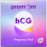 Premom: boîte avec 50 tests de grossesse, pratique pour planifier.