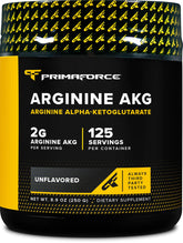 PrimaForce AAKG poudre d'arginine dans une bouteille, prêt à l’emploi.