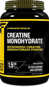 Primaforce Créatine Monohydrate en bouteille, prête à être utilisée après l'entraînement.