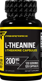 Capsules Primaforce L-Theanine dans la bouteille pour un calme soutenu.