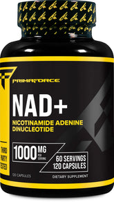 Primaforce NAD+ – Bouteille visible, soutien potentiel à l'énergie au quotidien.