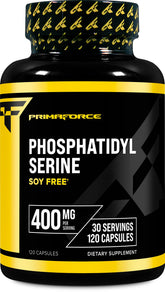 Primaforce Phosphatidyl Sérine — bouteille et gélules visibles, pratique pour la prise quotidienne.