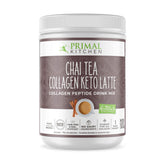 Primal Kitchen chai collagène latte, boisson réconfortante riche en peptides.