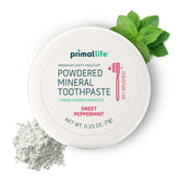 Poudre Dirty Mouth Primal Life Organics dans l'emballage, soin quotidien.