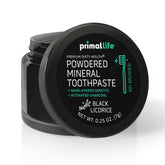 Poudre dentifrice Primal Life Organics pour bouche sale et fraîcheur durable.