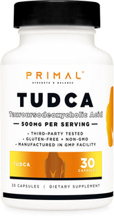 Primal Tudca: bouteille 500 mg prête à l’emploi pour une posologie standardisée.