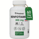 PRISTINE'S Benfotiamine — bouteille 300 mg, soutien potentiel des nerfs.