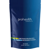 ProHealth Longevity Trans-Resveratrol - bouteille, étiquette lisible, potentiel soutien énergétique.