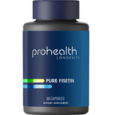 ProHealth Pure Fisetin bouteille prête à l'emploi pour soutien potentiel à la vitalité.