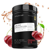 AminoEVolution Project 1: Bouteille cerise-glace pour soutien musculaire et récupération.
