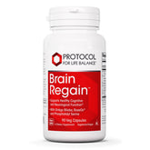 Brain Regain de PROTOCOL FOR LIFE BALANCE : bouteille et étiquette visibles, soutien potentiel à la concentration.