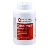 Bouteille Protocol Ortho Multi Greens, soutien nutritionnel quotidien grâce aux superaliments.