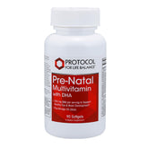 PROTOCOL FOR LIFE BALANCE – flacon de 90 capsules molles prénatal DHA, soutien nutritionnel possible.