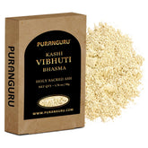 Puranguru Kashi Vibhuti poudre 50 g dans emballage, prête pour la puja