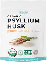 Pure Co emballage poudre psyllium biologique, fibre soluble prête à l'emploi