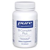 Pure Encapsulations B-Complex Plus — bouteille et gélules, soutien potentiel du système nerveux et énergie quotidienne.