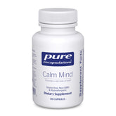 Pure Encapsulations Calm Mind – bouteille ouverte, favorise relaxation et calme.
