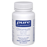 Pure Encapsulations Chromium (Picolinate) – bouteille, soutien potentiel au métabolisme des glucides.