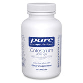 Colostrum Pure Encapsulations: bouteille de 90 gélules prête à usage quotidien.