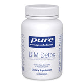 Pure Encapsulations DIM Detox – bouteille clairement étiquetée, soutien potentiel du métabolisme et de la détoxification.