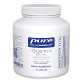 Pure Encapsulations L-Glutamine bouteille avant, soutien potentiel à l'intestin.