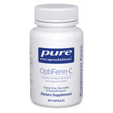 Pure Encapsulations OptiFerin-C dans la bouteille, soutien potentiel à l’absorption du fer.