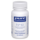 Pure Encapsulations P5P 50 – bouteille en gros plan, soutien potentiel énergie et clarté mentale.