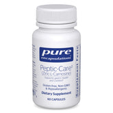 Pure Encapsulations Peptic-Care bouteille avec des comprimés pour le soutien gastrique potentiel.