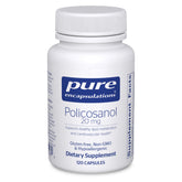 Pure Encapsulations Policosanol 20 mg - Bouteille: soutien possible au métabolisme lipidique.