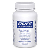 Pure Encapsulations Potassium aspartate – bouteille transparente, soutien nerveux et musculaire.
