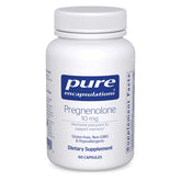 Pure Encapsulations Pregnenolone 10 mg, bouteille de pilules, soutien mémoire potentiel.