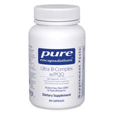 Pure Encapsulations Ultra B-Complex avec PQQ – bouteille et étiquette claire, soutien nerveux.