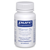 Pure Encapsulations Vitamine D3 125 mcg — bouteille: soutien potentiel des os et immunité.
