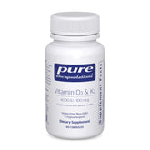 Pure Encapsulations vitamine D3 et K2 – bouteille et capsules, soutien potentiel des os et des vaisseaux