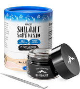 Pure Himalayan Shilajit résine douce en haute montagne, soutien énergétique naturel.