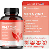 Pure Micronutrients Mega Zinc tablette 50 mg, facile à avaler et absorption rapide.