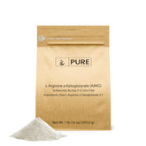 Poudre AAKG Pure Original Ingredients prête à être mélangée dans un smoothie protéiné.
