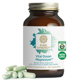 PURE SYNERGY Vital Ocean Magnesium : bouteille de capsules prête à l’emploi pour énergie au quotidien