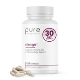 Pure Therapro Rx Elite IgG, bouteille montrant la formule, soutien potentiel pour la santé intestinale.