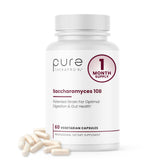 Pure TheraPro Rx Saccharomyces boulardii en bouteille de 60 capsules, soutien potentiel à l’équilibre intestinal.