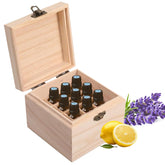 Pure Vie boîte bois huiles essentielles 16 bouteilles, rangement compact et sûr.