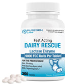 Puregen Labs Dairy Relief – comprimés lactase à action rapide facilitant la digestion du lactose.
